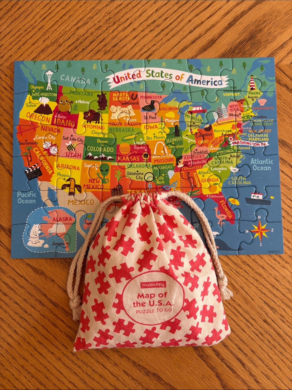 Mudpuppy Map of the USA Puzzle to Go (36 Pieces)